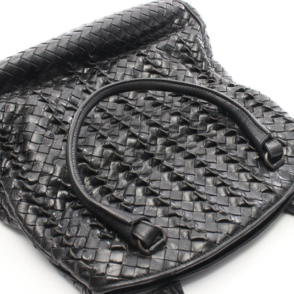 イントレチャート ハンドバッグ レザー ブラック ボッテガヴェネタ バッグ BOTTEGA VENETA