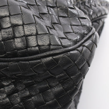 イントレチャート ハンドバッグ レザー ブラック ボッテガヴェネタ バッグ BOTTEGA VENETA