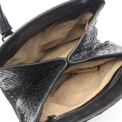 イントレチャート ハンドバッグ レザー ブラック ボッテガヴェネタ バッグ BOTTEGA VENETA
