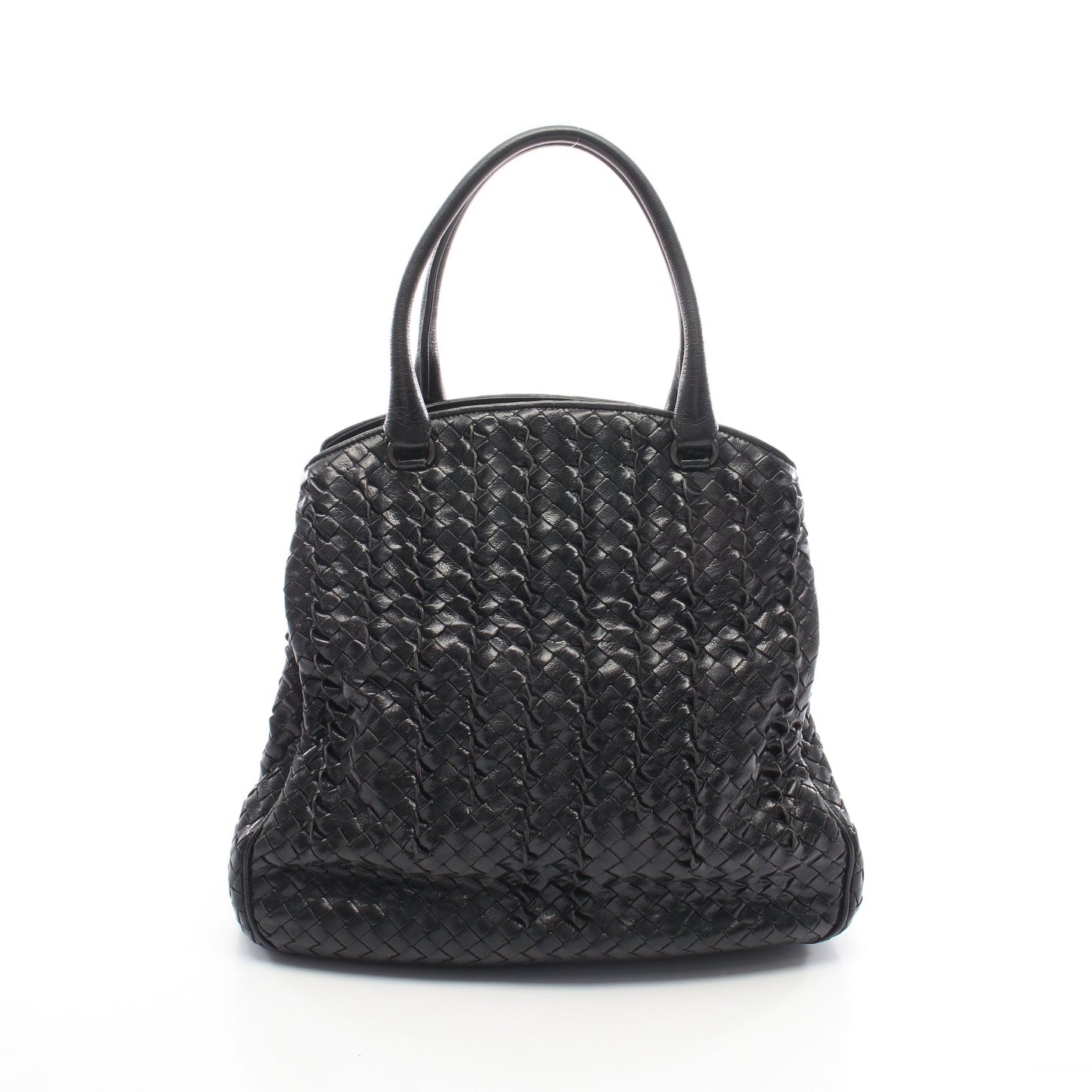 イントレチャート ハンドバッグ レザー ブラック ボッテガヴェネタ バッグ BOTTEGA VENETA
