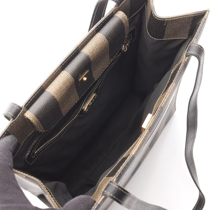 ペカン ショルダーバッグ トートバッグ PVC レザー ダークブラウン ブラック フェンディ バッグ FENDI