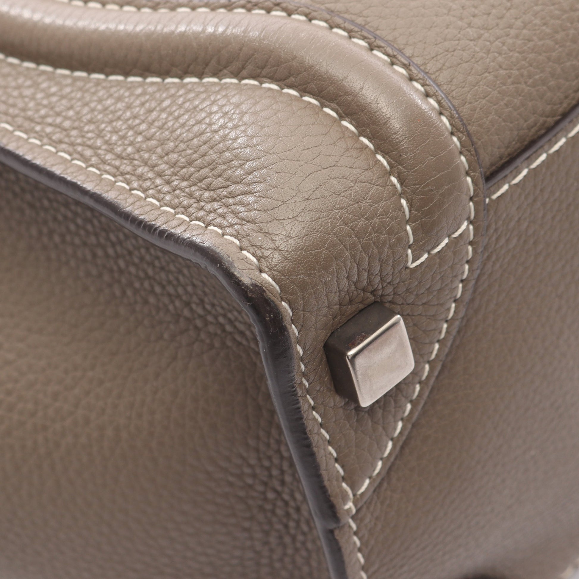 ラゲージ マイクロショッパー ハンドバッグ トートバッグ レザー グレーブラウン セリーヌ バッグ CELINE
