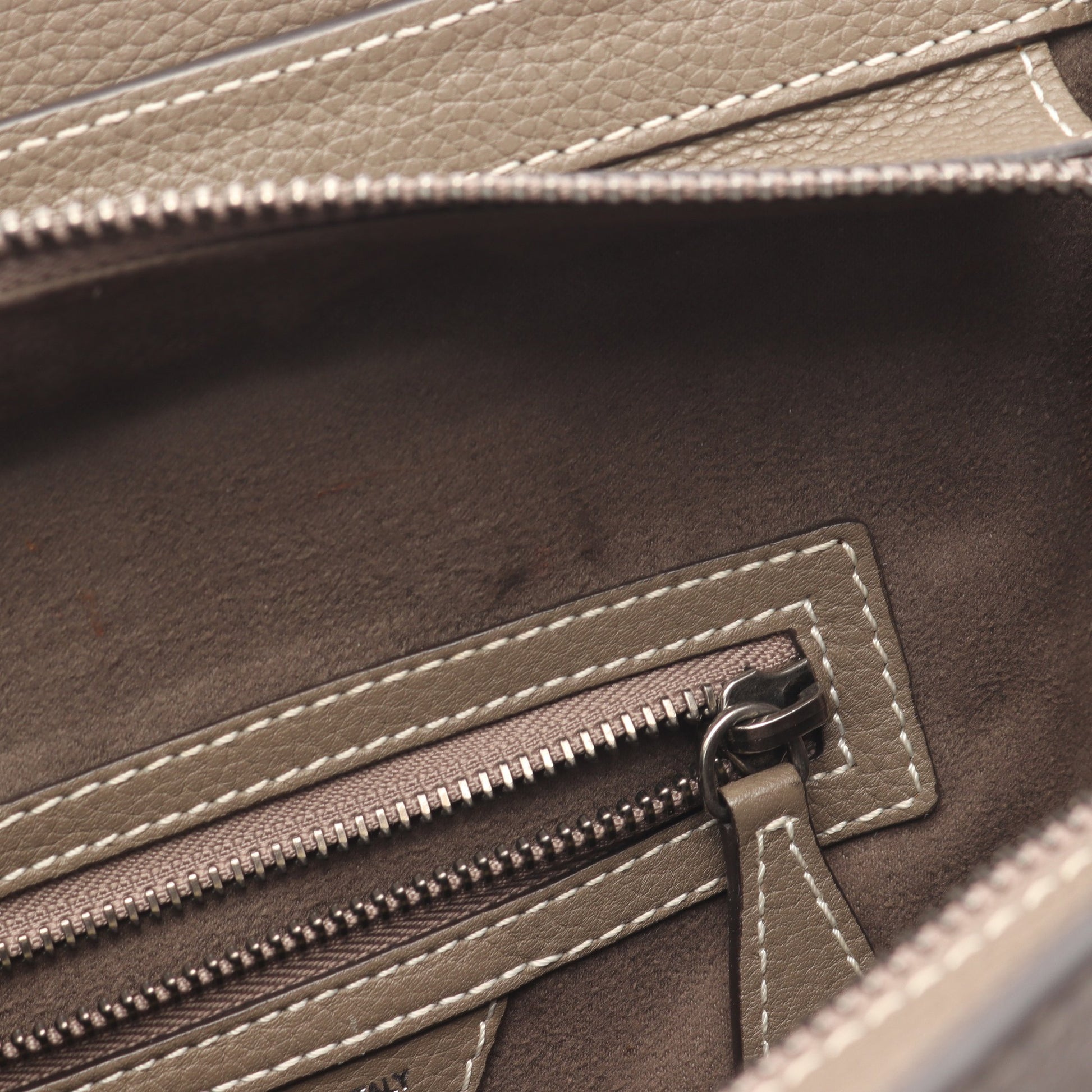 ラゲージ マイクロショッパー ハンドバッグ トートバッグ レザー グレーブラウン セリーヌ バッグ CELINE