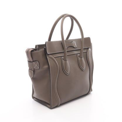 ラゲージ マイクロショッパー ハンドバッグ トートバッグ レザー グレーブラウン セリーヌ バッグ CELINE