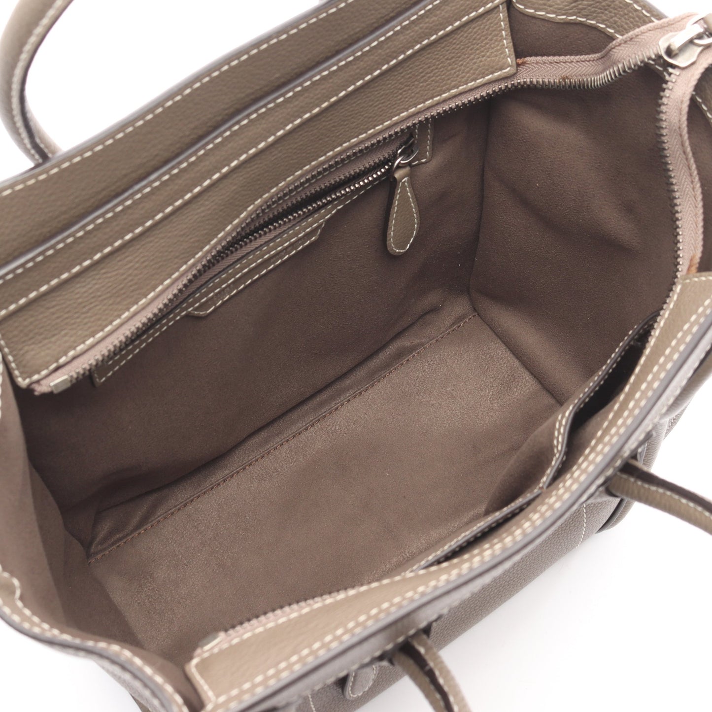 ラゲージ マイクロショッパー ハンドバッグ トートバッグ レザー グレーブラウン セリーヌ バッグ CELINE