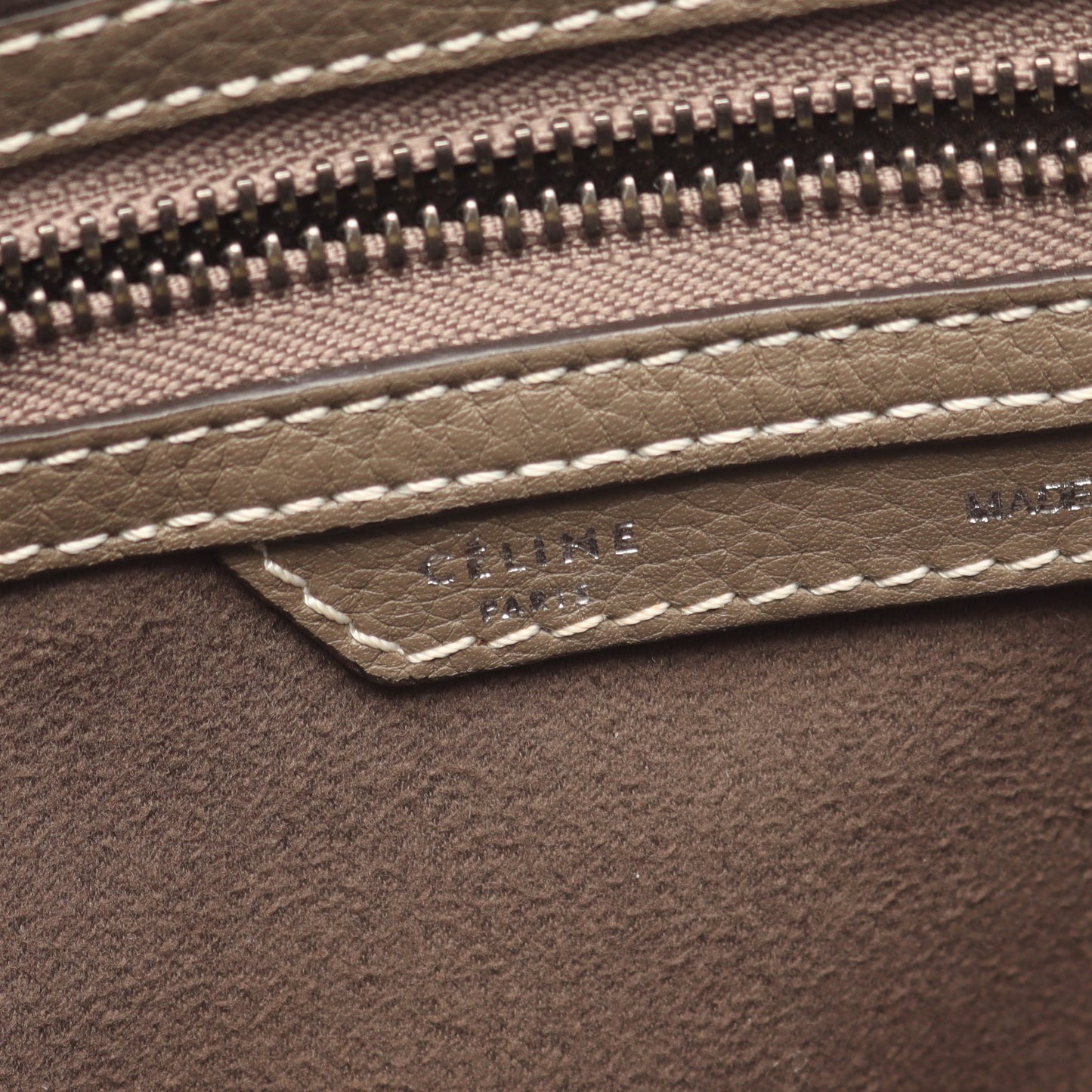 ラゲージ マイクロショッパー ハンドバッグ トートバッグ レザー グレーブラウン セリーヌ バッグ CELINE
