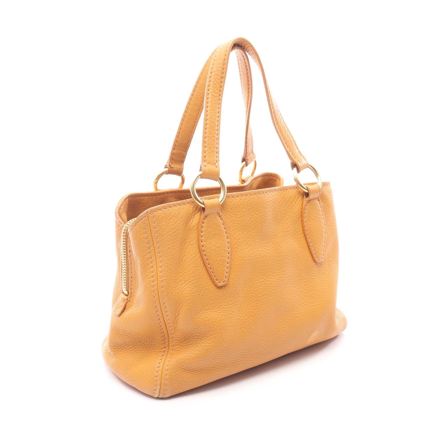 VITELLO CARIBU ヴィッテロカリブ ハンドバッグ レザー イエロー 2WAY ミュウミュウ バッグ miu miu