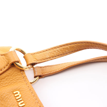 VITELLO CARIBU ヴィッテロカリブ ハンドバッグ レザー イエロー 2WAY ミュウミュウ バッグ miu miu