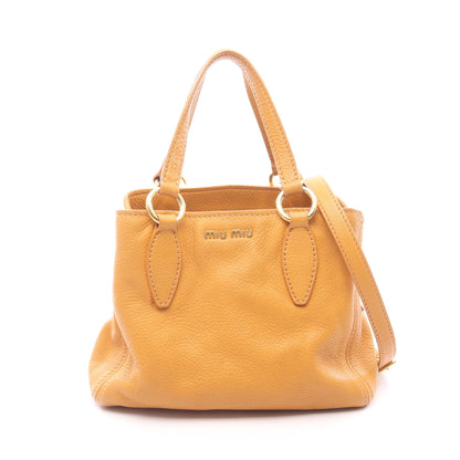 VITELLO CARIBU ヴィッテロカリブ ハンドバッグ レザー イエロー 2WAY ミュウミュウ バッグ miu miu
