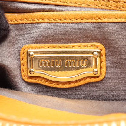 VITELLO CARIBU ヴィッテロカリブ ハンドバッグ レザー イエロー 2WAY ミュウミュウ バッグ miu miu