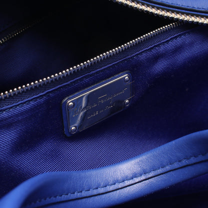 アリアナ ガンチーニ ハンドバッグ キャンバス レザー アイボリー ブルー サルヴァトーレフェラガモ バッグ Salvatore Ferragamo