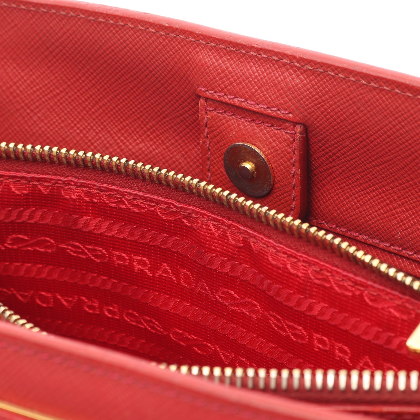 SAFFIANO ガレリア ハンドバッグ サフィアーノレザー レッド 2WAY プラダ バッグ PRADA