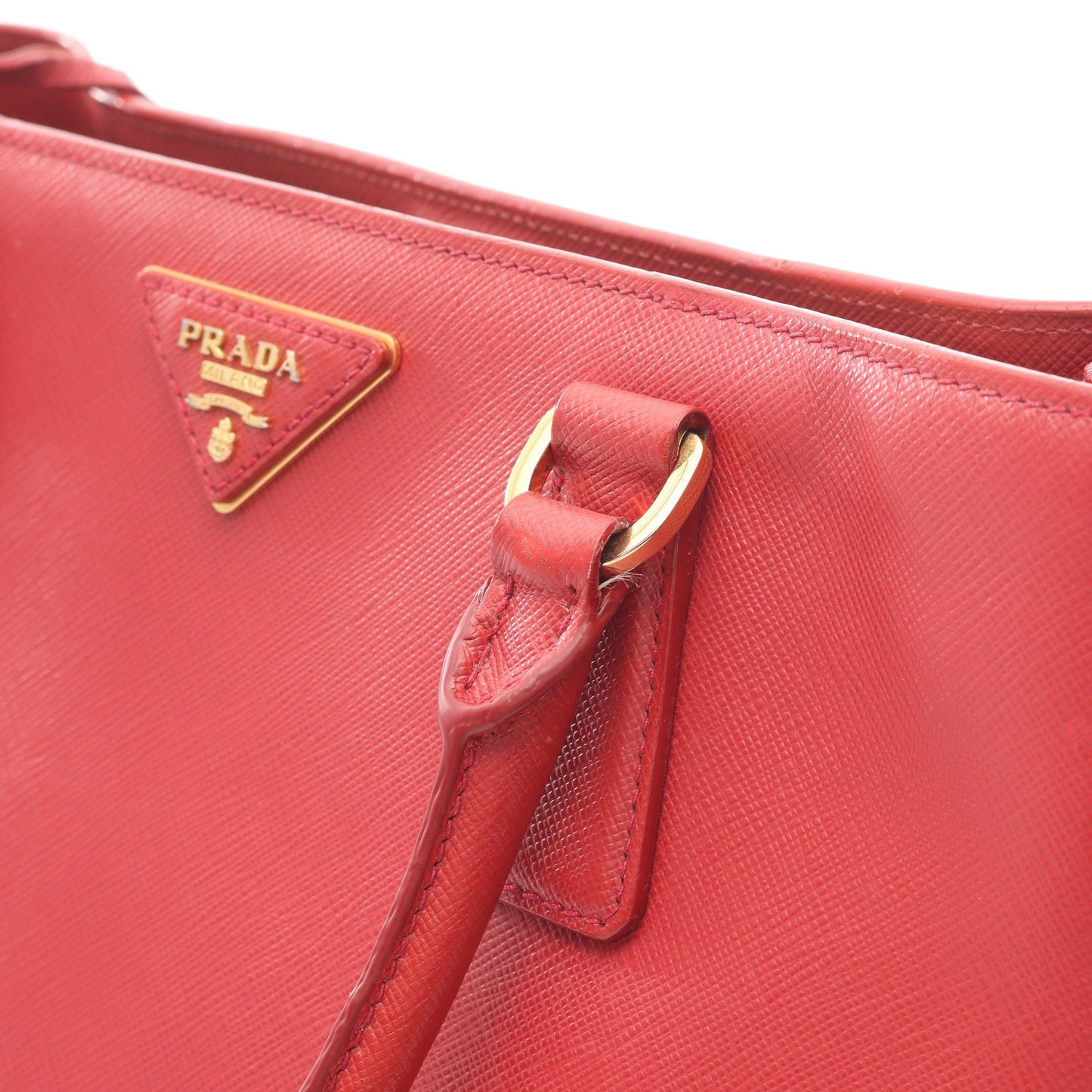 SAFFIANO ガレリア ハンドバッグ サフィアーノレザー レッド 2WAY プラダ バッグ PRADA