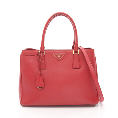 SAFFIANO ガレリア ハンドバッグ サフィアーノレザー レッド 2WAY プラダ バッグ PRADA