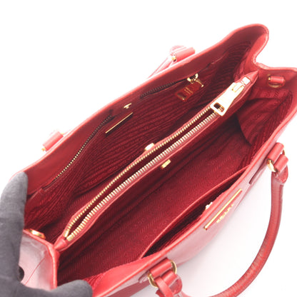SAFFIANO ガレリア ハンドバッグ サフィアーノレザー レッド 2WAY プラダ バッグ PRADA