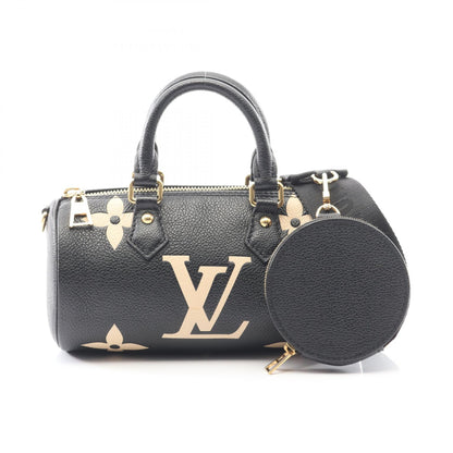 パピヨンBB バイカラー モノグラムアンプラント ハンドバッグ レザー ブラック ベージュ 2WAY ルイヴィトン バッグ LOUIS VUITTON