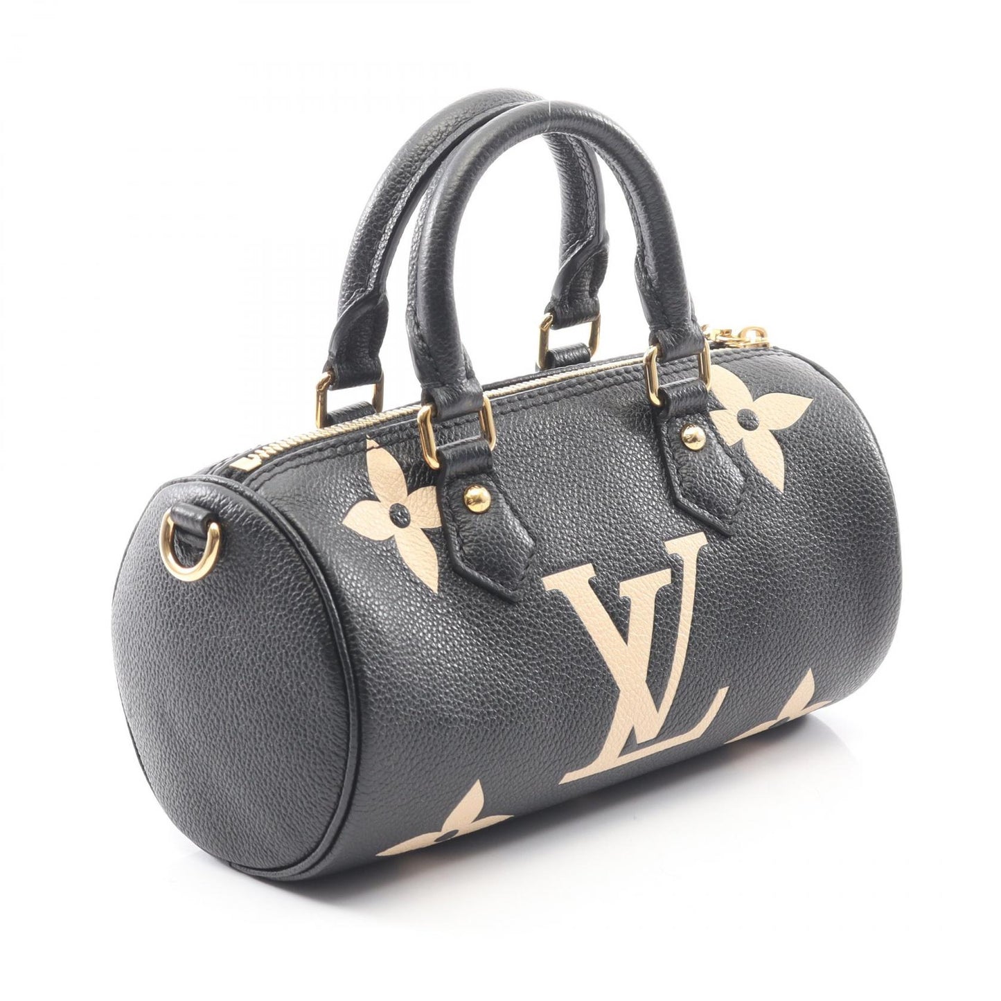 パピヨンBB バイカラー モノグラムアンプラント ハンドバッグ レザー ブラック ベージュ 2WAY ルイヴィトン バッグ LOUIS VUITTON