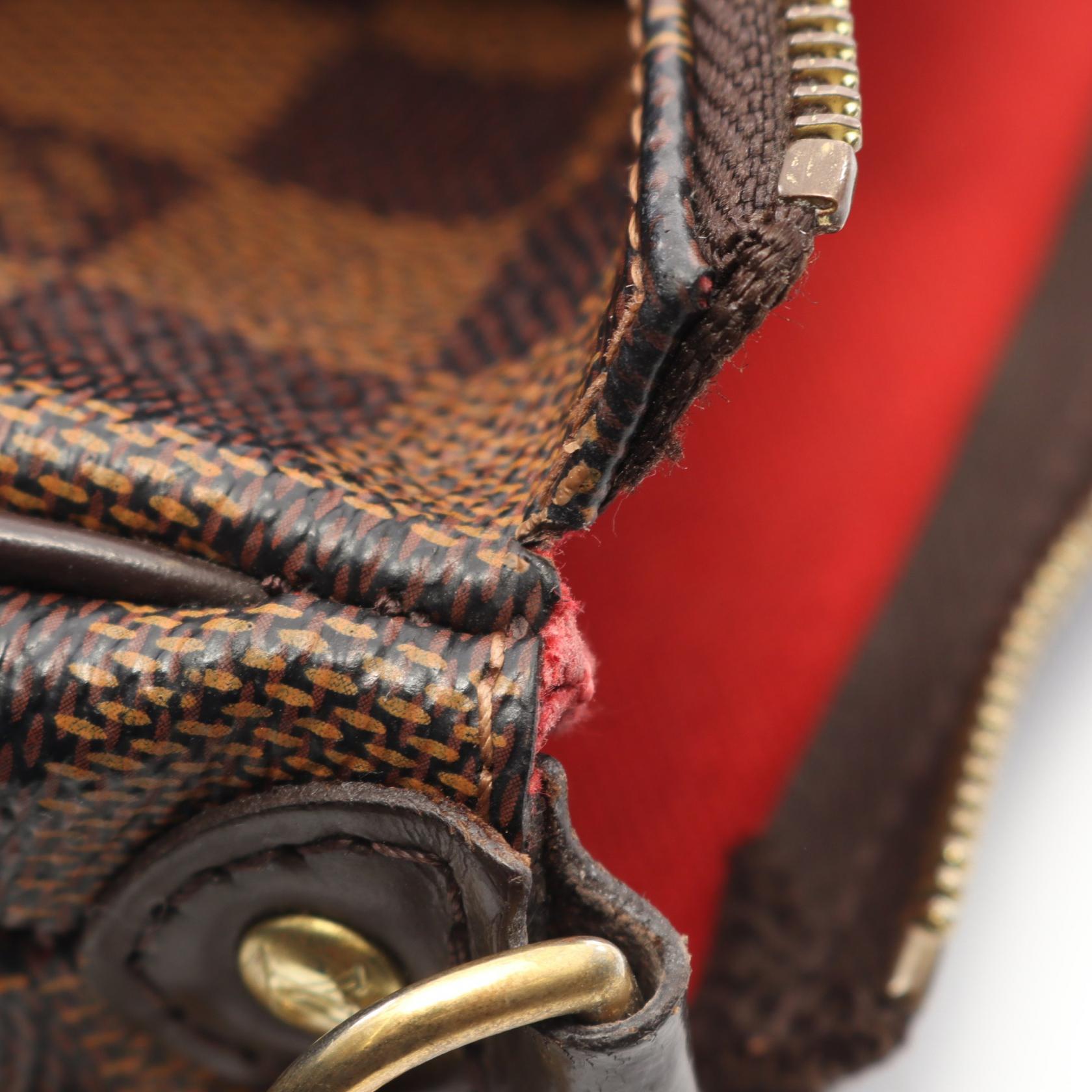 エヴァ ダミエエベヌ チェーンハンドバッグ PVC レザー ブラウン 2WAY ルイヴィトン バッグ LOUIS VUITTON
