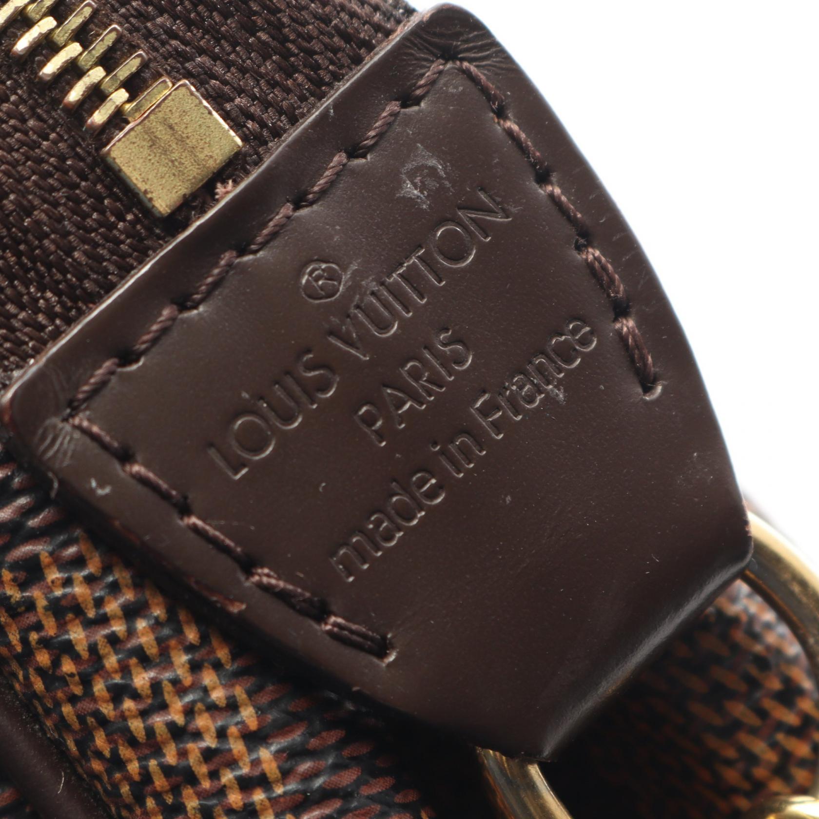 エヴァ ダミエエベヌ チェーンハンドバッグ PVC レザー ブラウン 2WAY ルイヴィトン バッグ LOUIS VUITTON