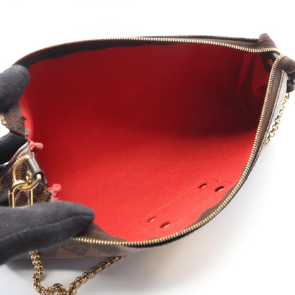 エヴァ ダミエエベヌ チェーンハンドバッグ PVC レザー ブラウン 2WAY ルイヴィトン バッグ LOUIS VUITTON