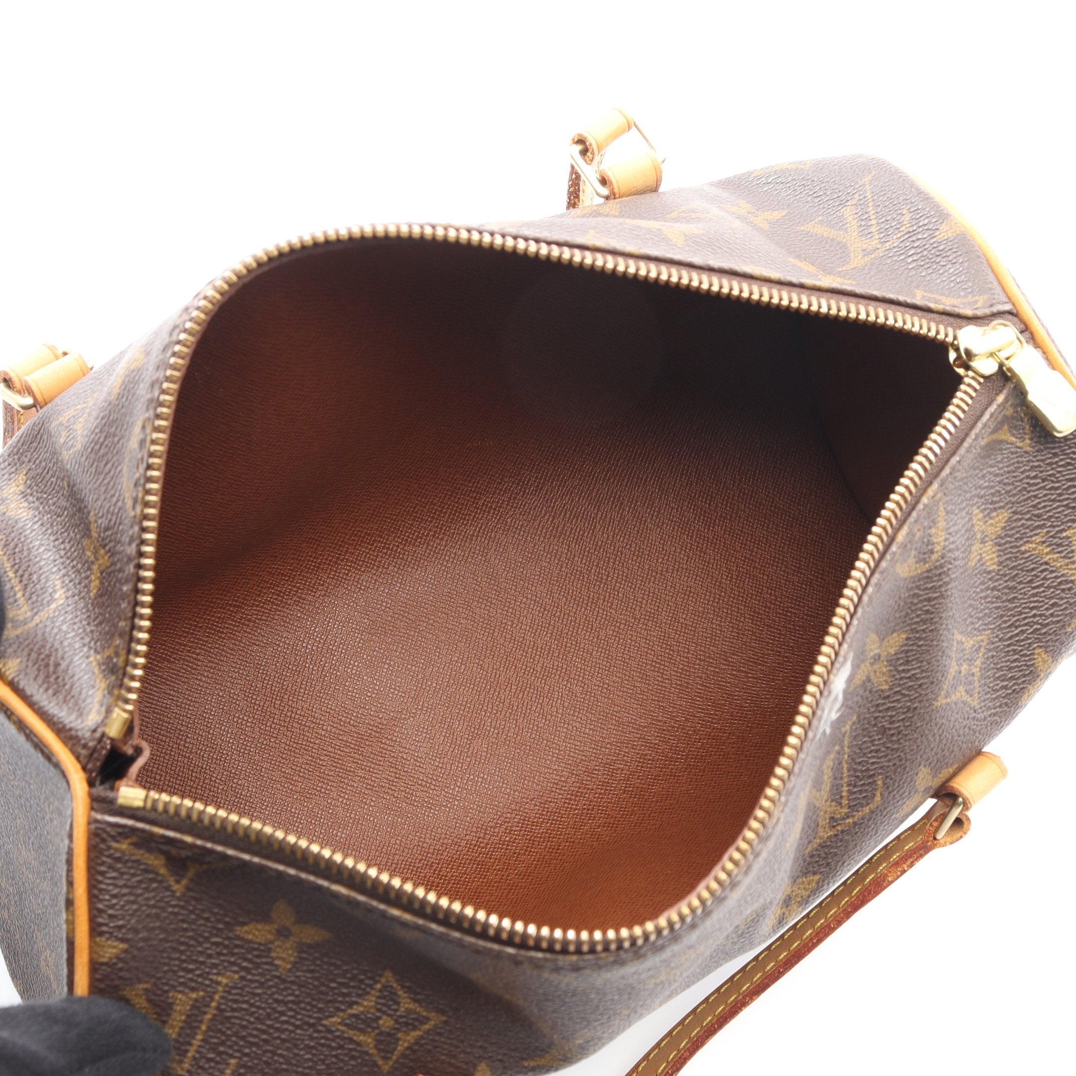 パピヨン26 モノグラム ハンドバッグ PVC レザー ブラウン ルイ