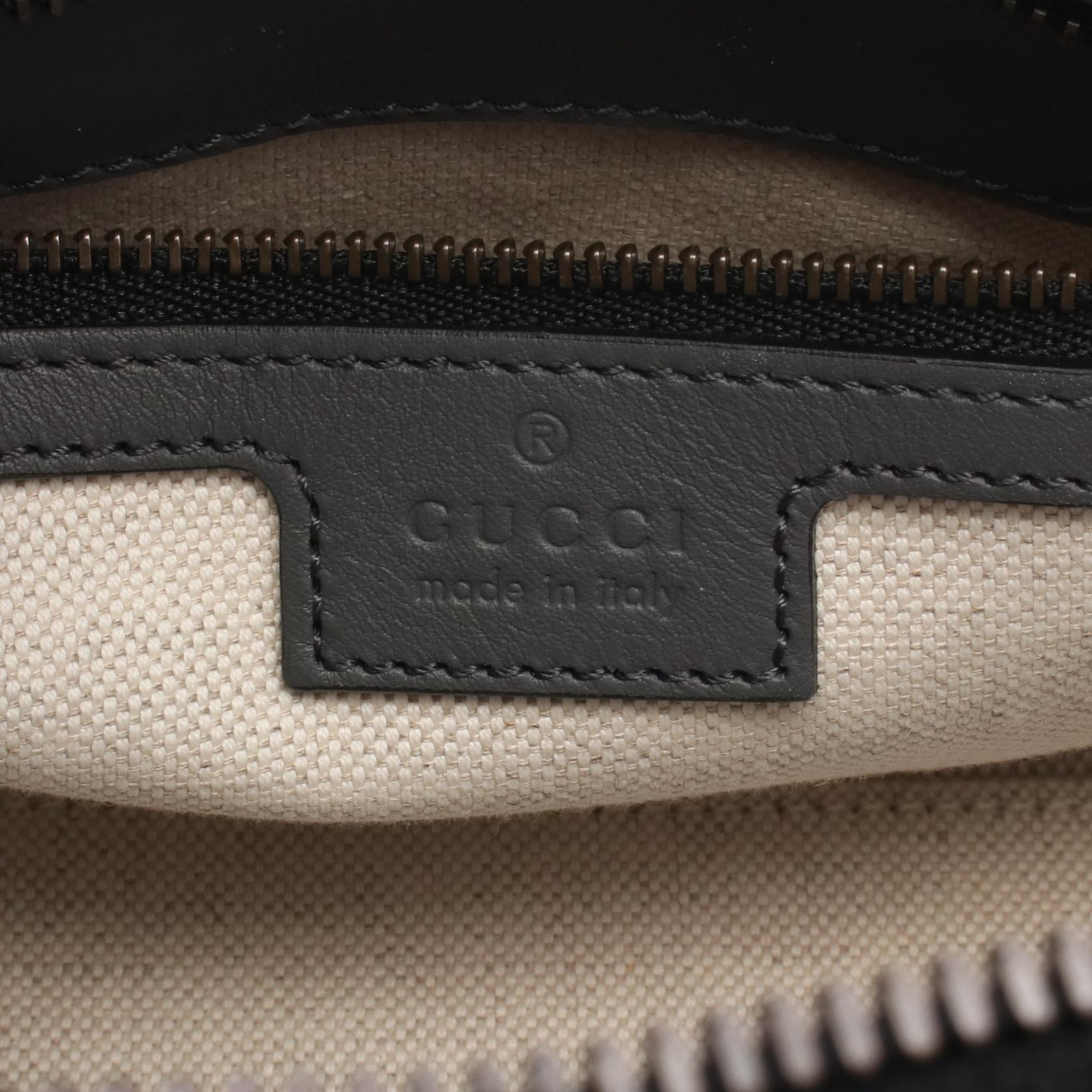 オフィディア GGキャンバス ハンドバッグ キャンバス レザー ブラック グレー 2WAY グッチ バッグ GUCCI