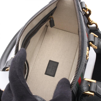 オフィディア GGキャンバス ハンドバッグ キャンバス レザー ブラック グレー 2WAY グッチ バッグ GUCCI