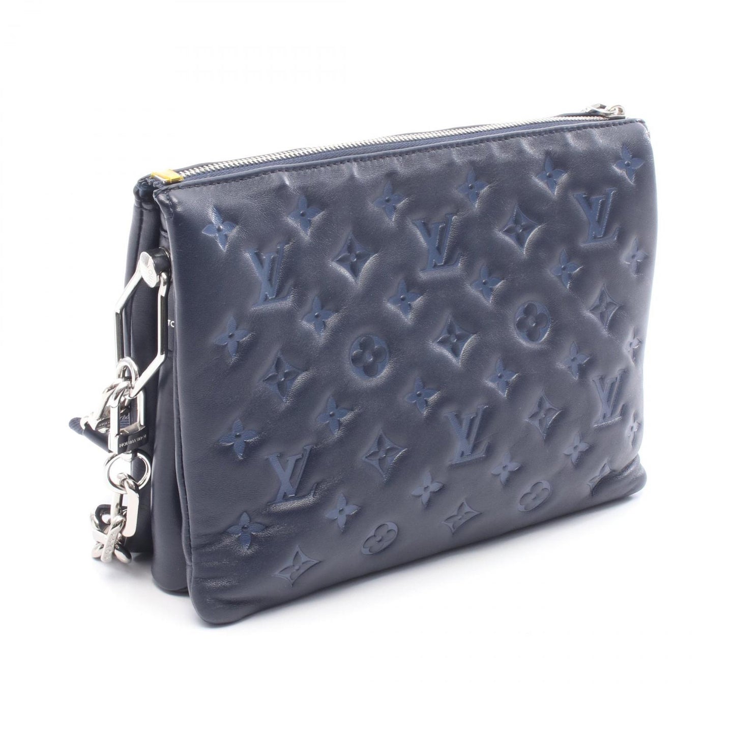 クッサンPM モノグラム マリーンブルー チェーンショルダーバッグ レザー ネイビー ルイヴィトン バッグ LOUIS VUITTON