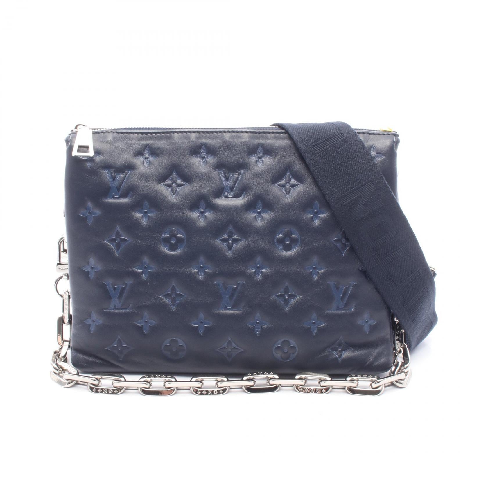 クッサンPM モノグラム マリーンブルー チェーンショルダーバッグ レザー ネイビー ルイヴィトン バッグ LOUIS VUITTON