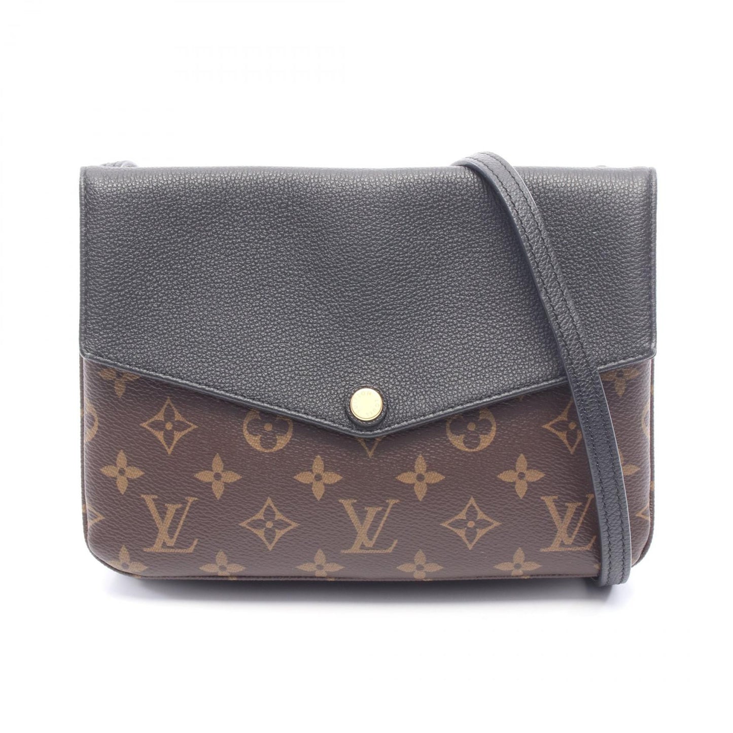 トワイス モノグラム ノワール ショルダーバッグ PVC レザー ブラウン ブラック ルイヴィトン バッグ LOUIS VUITTON