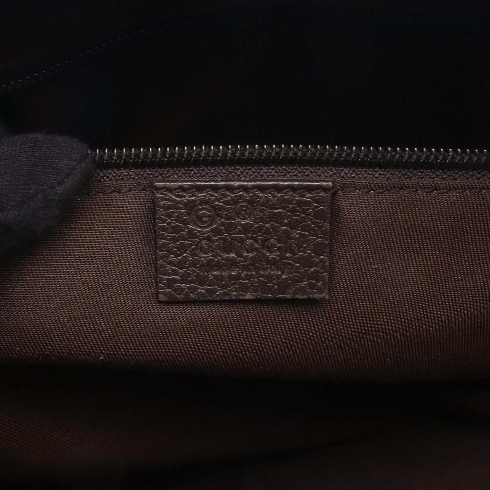 GGキャンバス ショルダーバッグ キャンバス レザー ベージュ ダークブラウン グッチ バッグ GUCCI