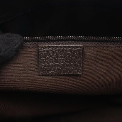 GGキャンバス ショルダーバッグ キャンバス レザー ベージュ ダークブラウン グッチ バッグ GUCCI