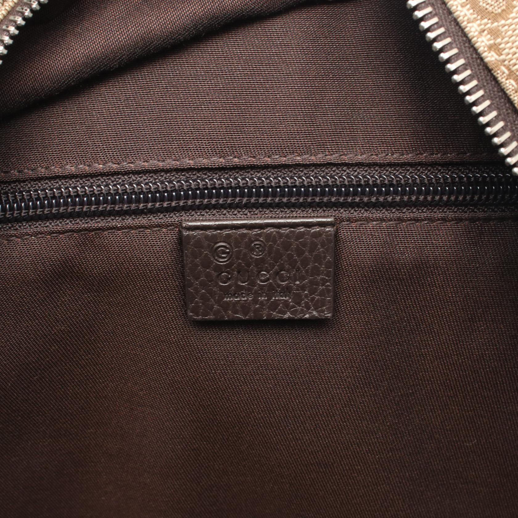 GGキャンバス バックパック リュックサック キャンバス レザー ベージュ ダークブラウン グッチ バッグ GUCCI