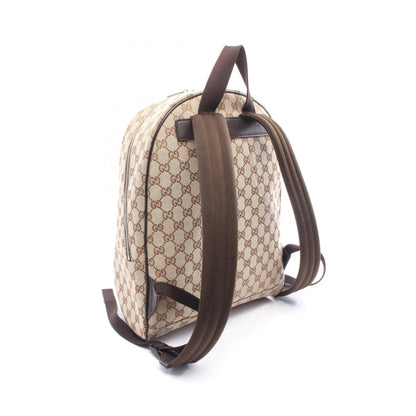GGキャンバス バックパック リュックサック キャンバス レザー ベージュ ダークブラウン グッチ バッグ GUCCI