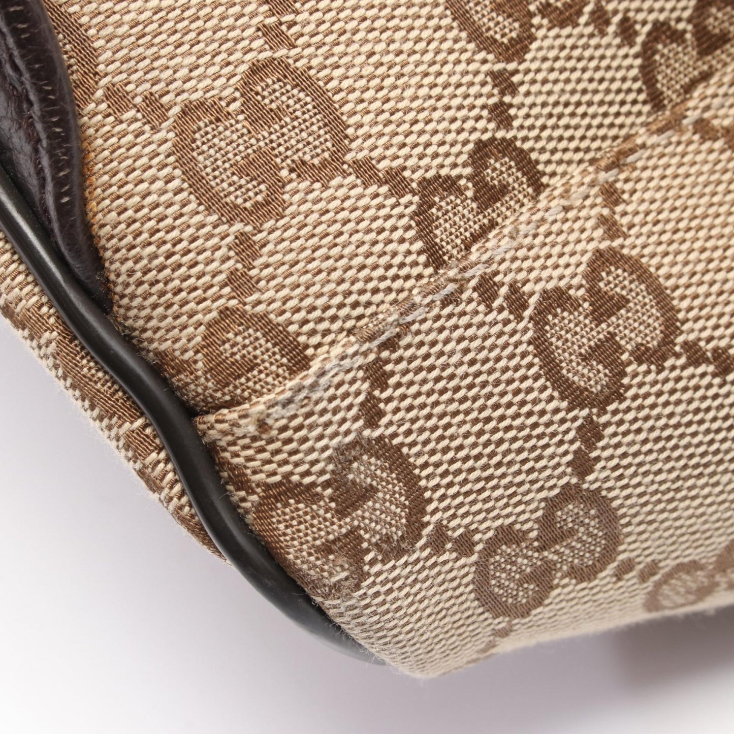 GGキャンバス バックパック リュックサック キャンバス レザー ベージュ ダークブラウン グッチ バッグ GUCCI