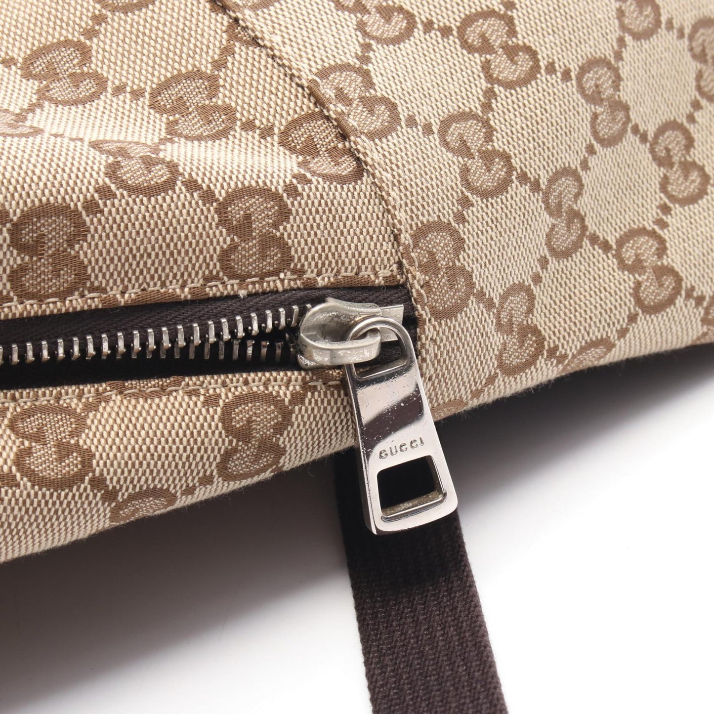 GGキャンバス バックパック リュックサック キャンバス レザー ベージュ ダークブラウン グッチ バッグ GUCCI
