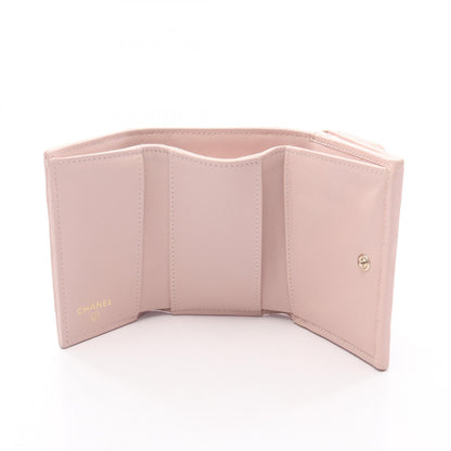 マトラッセ 三つ折り財布 キャビアスキン ライトピンク ゴールド金具 シャネル 財布・小物 CHANEL