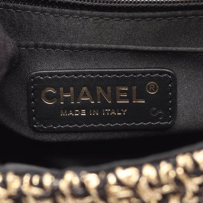 マトラッセ スモールフラップ チェーンショルダーバッグ ツイード ブラック ゴールド ゴールド金具 シャネル