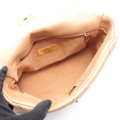 19 ディズヌフ マトラッセ チェーンショルダーバッグ ラムスキン ピンクベージュ コンビ金具 2WAY シャネル