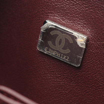 マトラッセ Wフラップ Wチェーンショルダーバッグ キャビアスキン ブラック シルバー金具 シャネル