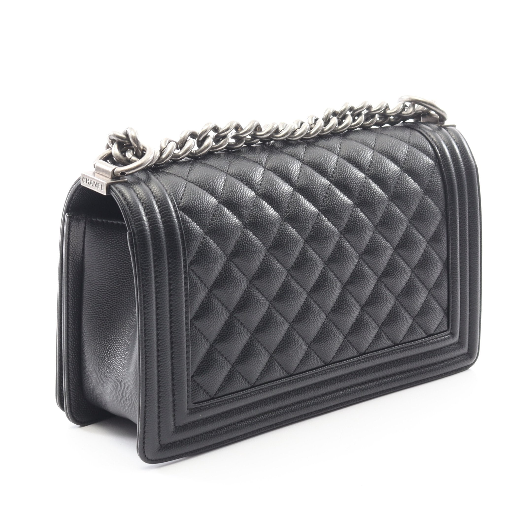 ボーイシャネル チェーンショルダーバッグ キャビアスキン ブラック