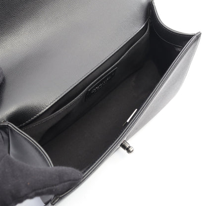 ボーイシャネル チェーンショルダーバッグ キャビアスキン ブラック アンティークシルバー金具 シャネル