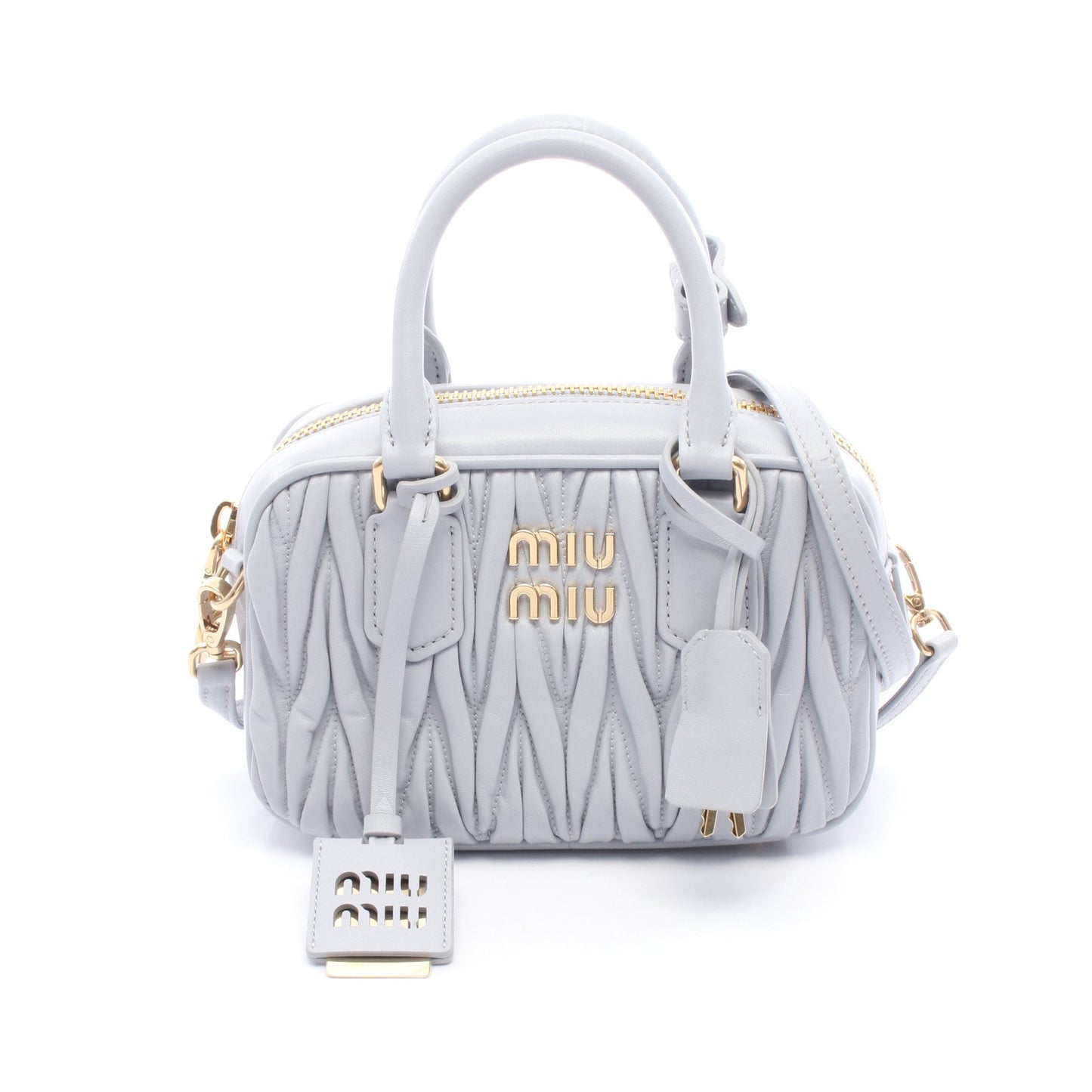 VIT.DAINO SOFT ハンドバッグ レザー ライトブルー 2WAY ミュウミュウ