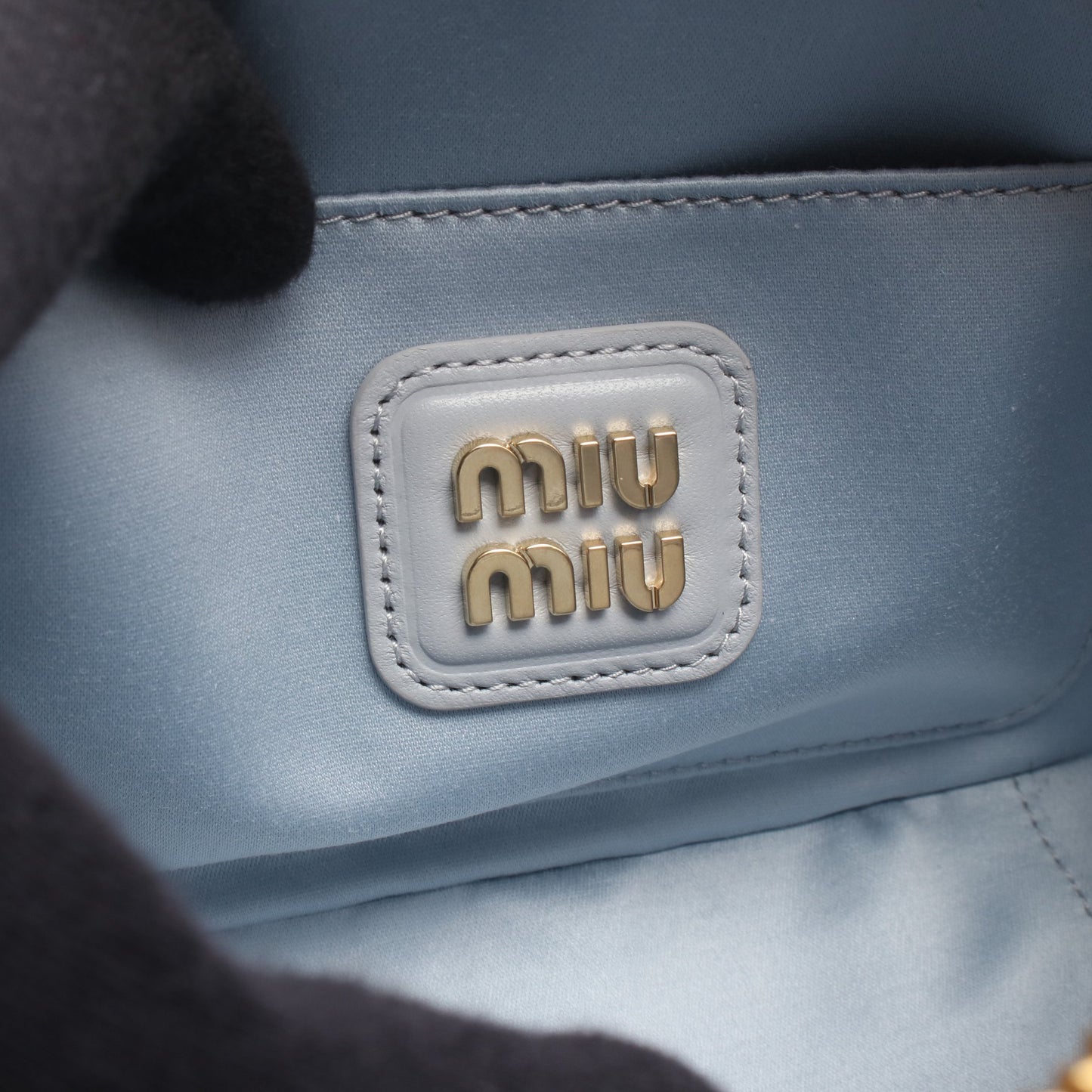 VIT.DAINO SOFT ハンドバッグ レザー ライトブルー 2WAY ミュウミュウ