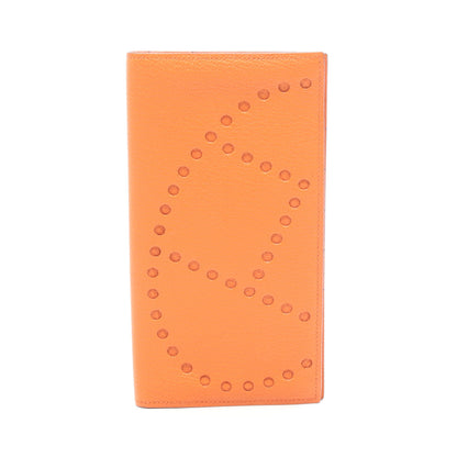 エヴリン ロングウォレット 二つ折り長財布 シェーブル オレンジ □N刻印 エルメス