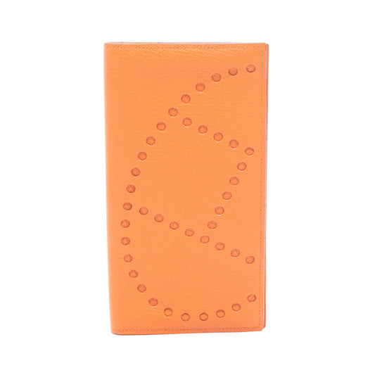 エヴリン ロングウォレット 二つ折り長財布 シェーブル オレンジ □N刻印 エルメス