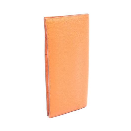 エヴリン ロングウォレット 二つ折り長財布 シェーブル オレンジ □N刻印 エルメス