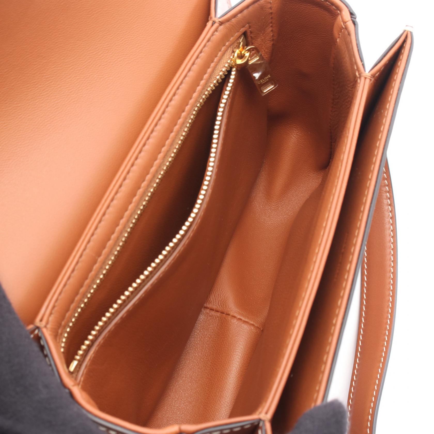 ティーン トリオンフ ショルダーバッグ PVC レザー ブラック ブラウン セリーヌ バッグ CELINE