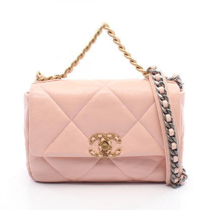 19 ディズヌフ マトラッセ チェーンショルダーバッグ レザー ピンク ゴールド金具 シャネル バッグ CHANEL