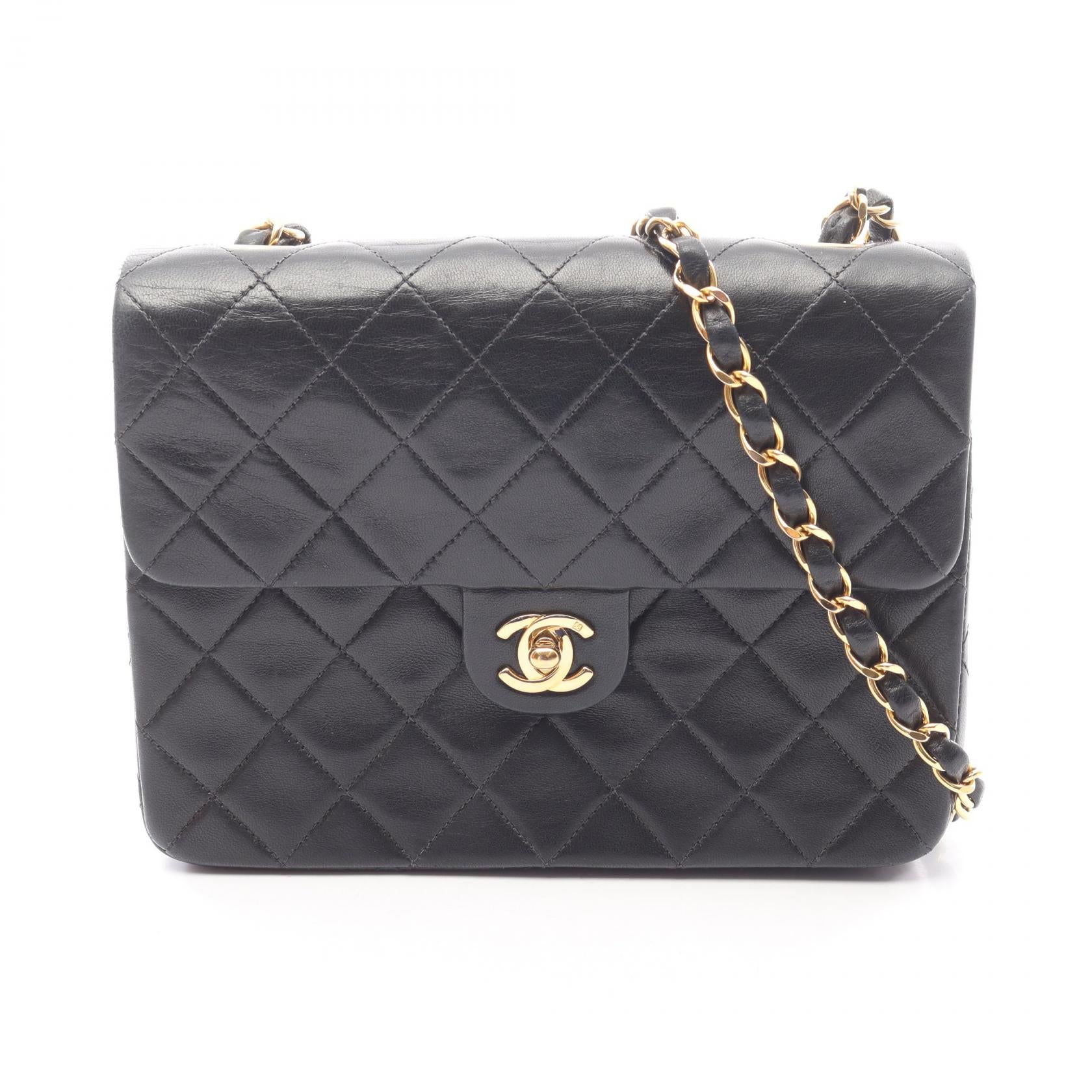 ミニマトラッセ20 チェーンショルダーバッグ ラムスキン ブラック ゴールド金具 シャネル バッグ CHANEL